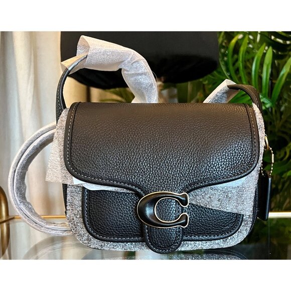 AUTHENTIC COACH BLACK LEATHER TABBY MESSENGER HANDBAG - NEW WITH TAGS - Picture 1 of 10